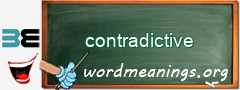 WordMeaning blackboard for contradictive